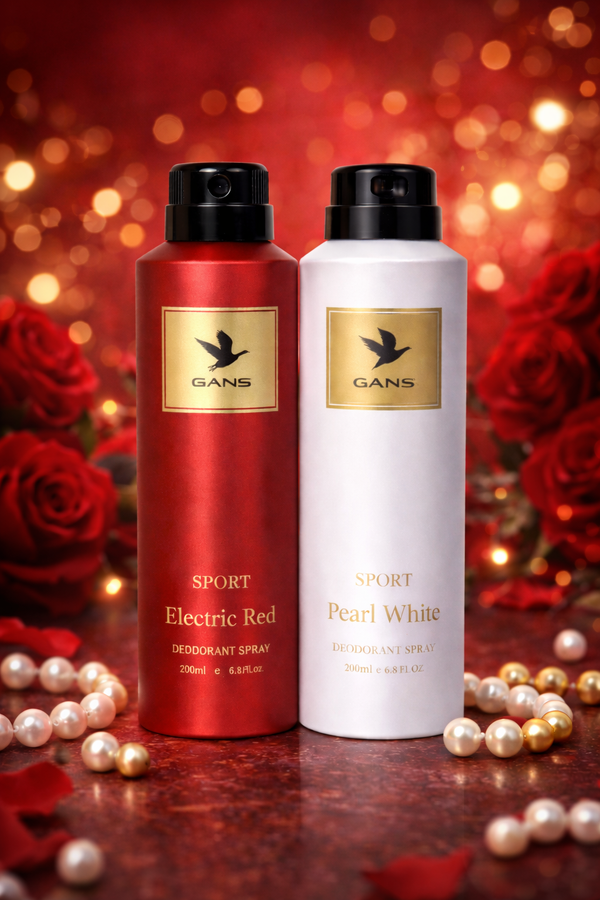 Pearl White & Electric Red Deodorant Duo – 200ml each