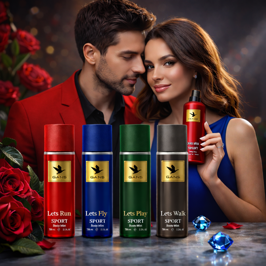 GANS Sport Body Mist Combo Pack of 4 (150ml Each) – Lets Run, Lets Fly, Lets Play & Lets Walk | Long Lasting Fresh Deodorant Spray for Men