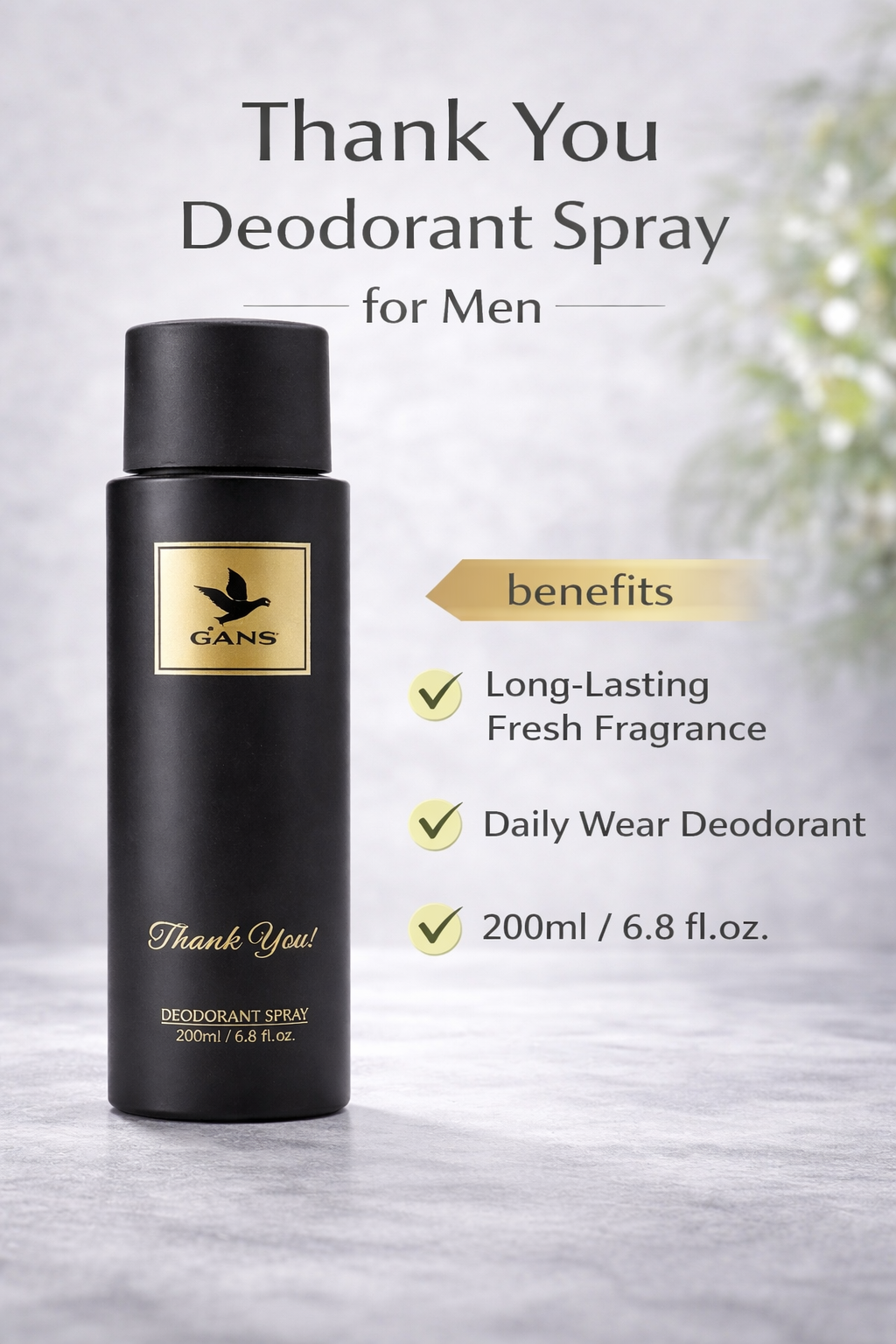 GANS Thank You & I Love You Deodorant Spray Combo Pack (200ml Each) | Long-Lasting Freshness | Quick-Dry Non-Sticky Body Spray | Daily Use Fragrance | For Men & Women