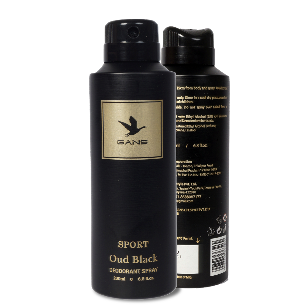 GANS Oud Black Perfume Deodorant Spray – 200ml