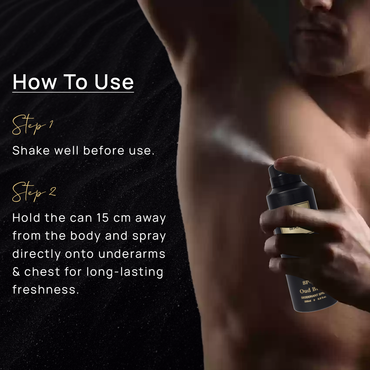 GANS Oud Black Perfume Deodorant Spray – 200ml