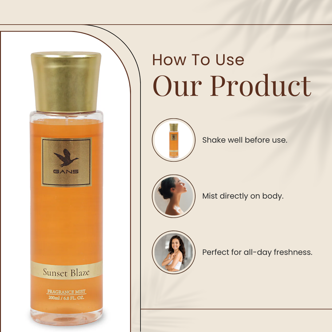 Sunset Blaze Body Mist for Women -200ml