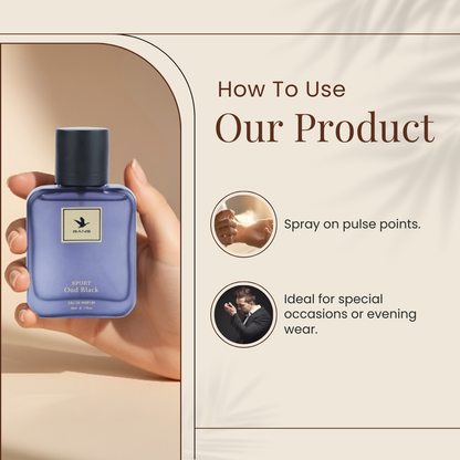 GANS Electric Red & Oud Black Eau De Parfum Combo Pack of 2 (50 ML Each) | Long Lasting Citrus & Oud Premium Fragrance | Fresh & Bold Unisex Perfume