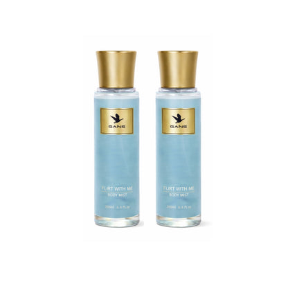 GANS Flirt With Me Body Mist for Women – 200ml Each (Combo Pack of 2) | Playful, Sweet & Long-Lasting Fragrance | Paraben-Free | Lightweight Everyday Body Spray | Perfect for Gifting