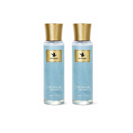 GANS Flirt With Me Body Mist for Women – 200ml Each (Combo Pack of 2) | Playful, Sweet & Long-Lasting Fragrance | Paraben-Free | Lightweight Everyday Body Spray | Perfect for Gifting