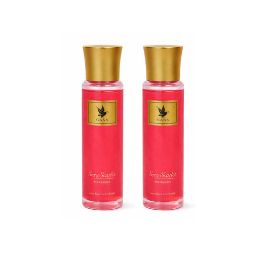 GANS Sexy Scarlet Body Mist for Women – 200ml Each (Combo Pack of 2) | Bold, Sensual & Long-Lasting Fragrance | Paraben-Free | Lightweight Everyday Body Spray | Perfect for Gifting