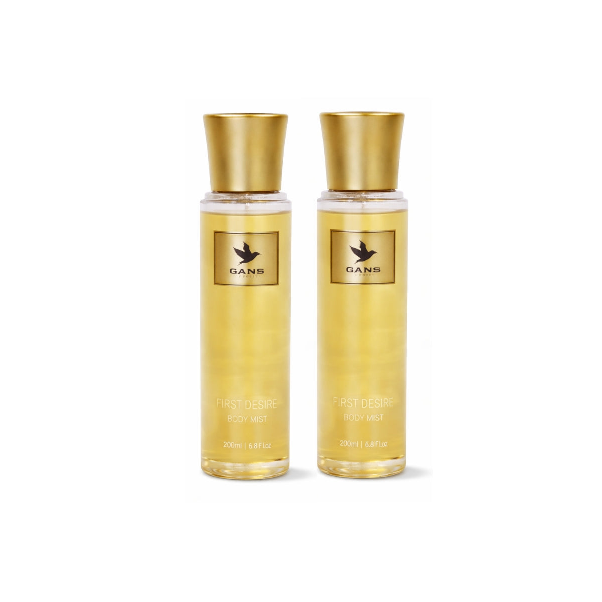 GANS First Desire Body Mist for Women – 200ml Each (Combo Pack of 2) | Fresh, Fruity & Long-Lasting Fragrance | Paraben-Free | Lightweight Everyday Body Spray | Perfect for Gifting