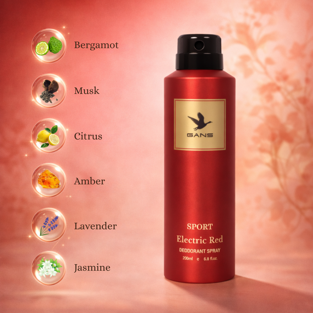 GANS Premium Deodorant Spray Combo Pack of 4 (200ml Each) | Long Lasting Fragrance Body Spray for Men & Women