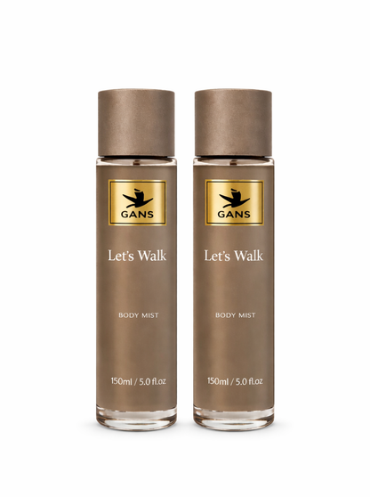 GANS Sports Body Mist Let’s Walk – 150ml Each (Combo Pack of 2) | Energetic, Refreshing & Long-Lasting Fragrance | Lightweight Everyday Body Spray | Perfect for Gifting | Unisex