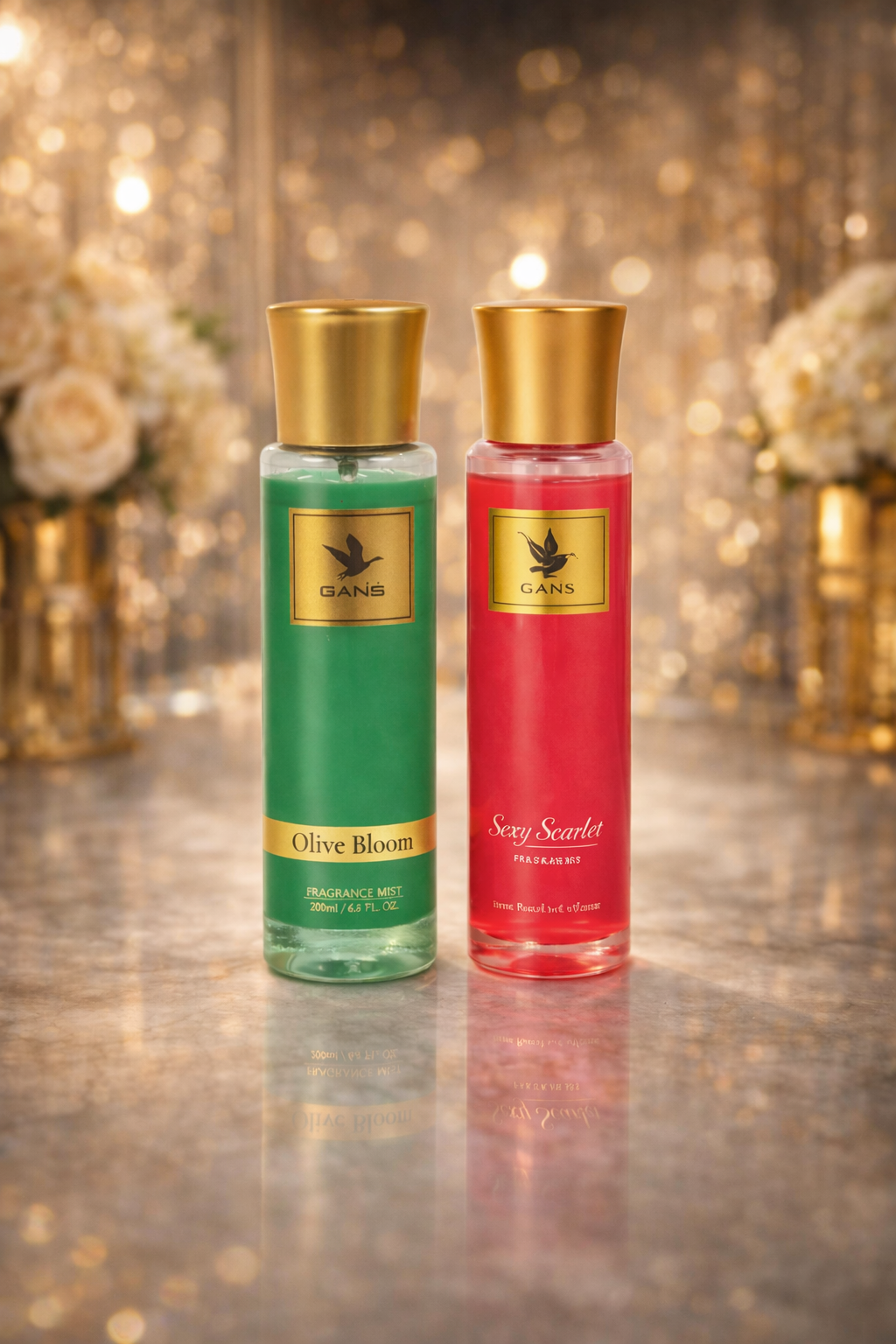 GANS Olive Bloom & Sexy Scarlet Body Mist Combo – 200ml Each (Combo Pack of 2) | Fresh, Floral & Bold Long-Lasting Fragrance | Paraben-Free | Lightweight Everyday Body Spray | Perfect for Gifting