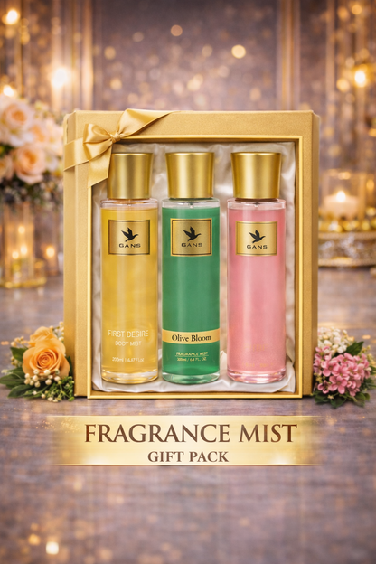 GANS Pink Blush, First Desire & Olive Bloom Body Mist Combo – 200ml Each (Combo Pack of 3) | Floral, Fruity & Fresh Long-Lasting Fragrance | Paraben-Free | Lightweight Everyday Body Spray | Perfect for Gifting