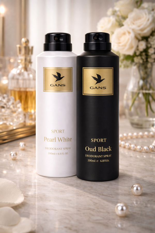 Pearl White & Oud Black Deodorant Duo – 200ml each