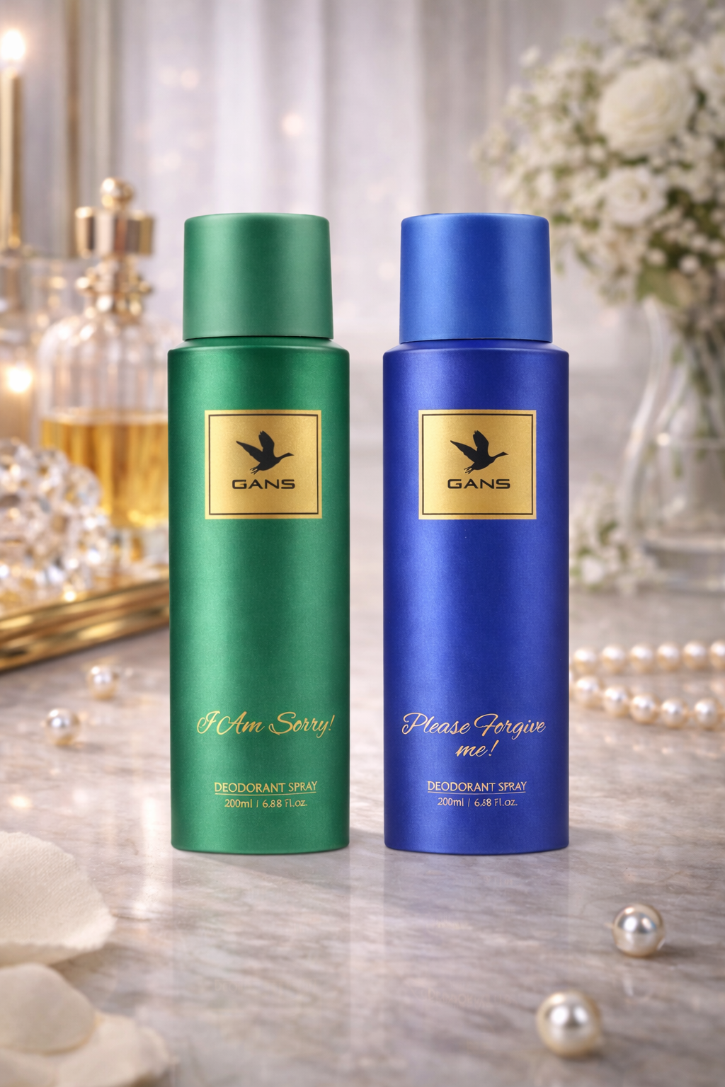 GANS Please Forgive Me & I Am Sorry Deodorant Spray Combo Pack (200ml Each) | Long-Lasting Freshness | Quick-Dry Non-Sticky Body Spray | Daily Use Fragrance | For Men & Women