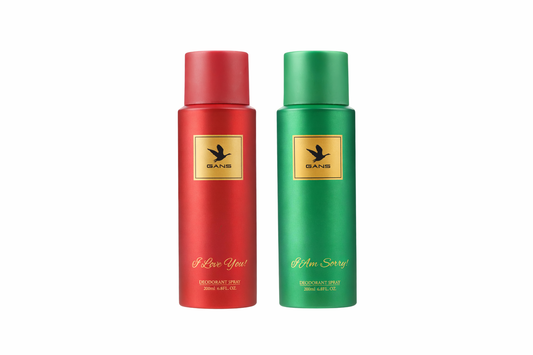 GANS I Am Sorry & I Love You Deodorant Spray Combo Pack (200ml Each) | Long-Lasting Freshness | Quick-Dry Non-Sticky Body Spray | Daily Use Fragrance | For Men & Women