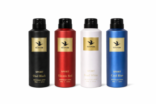 GANS Premium Deodorant Spray Combo Pack of 4 (200ml Each) | Long Lasting Fragrance Body Spray for Men & Women