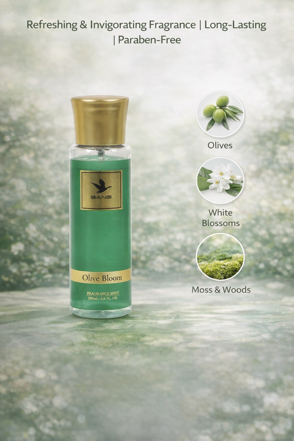 GANS Sunset, Pink Star & Olive Bloom Body Mist Combo – 200ml Each (Combo Pack of 3) | Warm, Floral & Fresh Long-Lasting Fragrance | Paraben-Free | Lightweight Everyday Body Spray | Perfect for Gifting