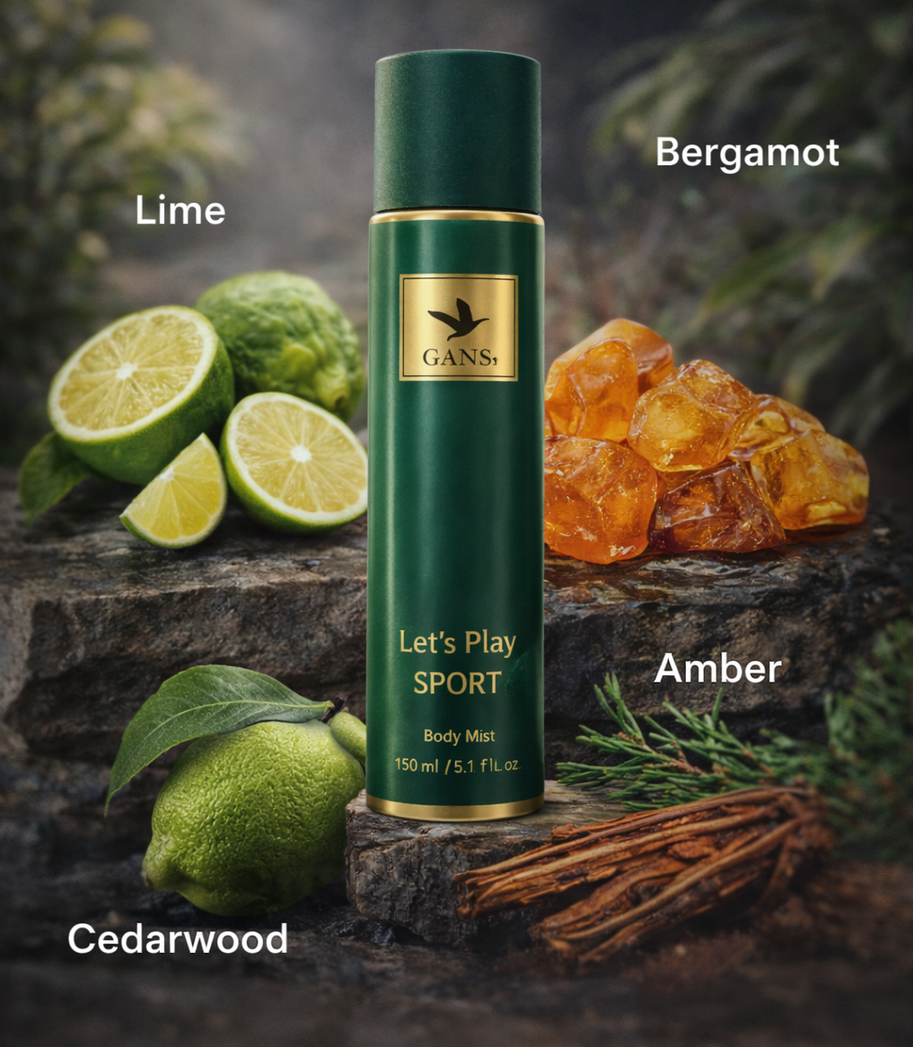 GANS Sports Body Mist Combo – Let’s Play & Let’s Walk – 150ml Each (Combo Pack of 2) | Refreshing, Energetic & Long-Lasting Fragrance | Paraben-Free | Lightweight Everyday Body Spray | Unisex | Perfect for Gifting