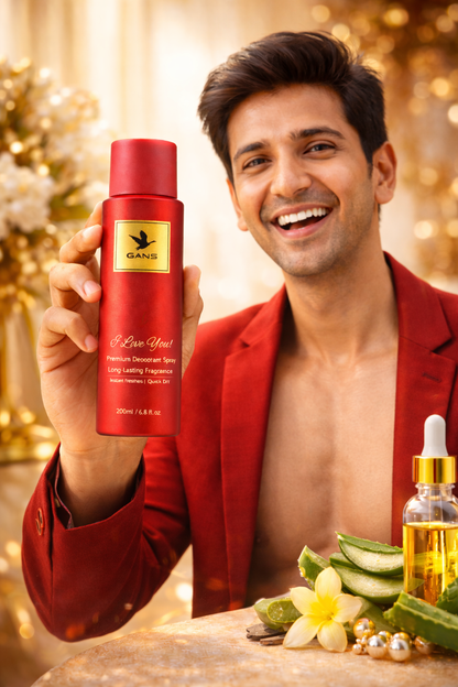 GANS Thank You & I Love You Deodorant Spray Combo Pack (200ml Each) | Long-Lasting Freshness | Quick-Dry Non-Sticky Body Spray | Daily Use Fragrance | For Men & Women
