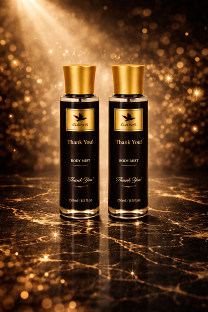 GANS Thank You Body Mist for Women – 250ml Each (Combo Pack of 2) | Fresh & Sweet Long-Lasting Fragrance | Paraben-Free | Lightweight Everyday Body Spray | Perfect for Gifting