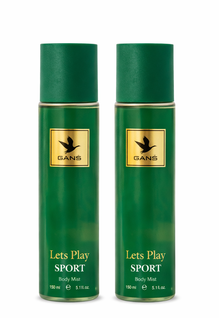 GANS Sports Body Mist Let’s Play – 150ml Each (Combo Pack of 2) | Energetic, Refreshing & Long-Lasting Fragrance | Lightweight Everyday Body Spray | Perfect for Gifting | Unisex
