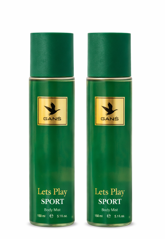 GANS Sports Body Mist Let’s Play – 150ml Each (Combo Pack of 2) | Energetic, Refreshing & Long-Lasting Fragrance | Lightweight Everyday Body Spray | Perfect for Gifting | Unisex