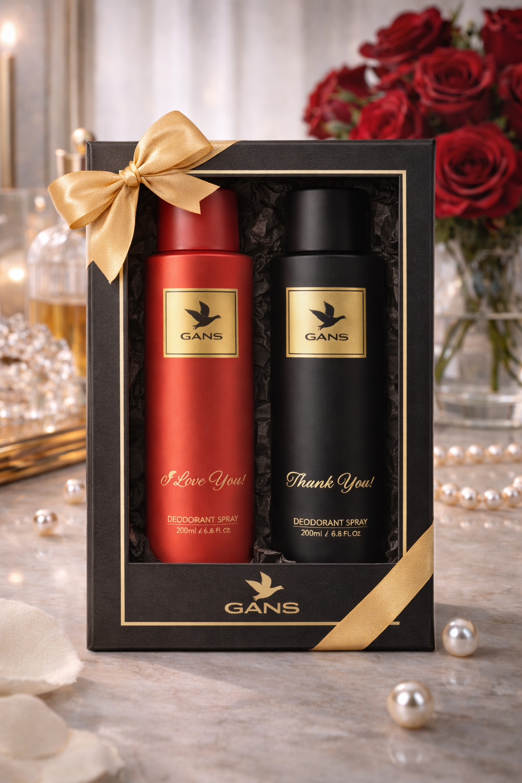 GANS Thank You & I Love You Deodorant Spray Combo Pack (200ml Each) | Long-Lasting Freshness | Quick-Dry Non-Sticky Body Spray | Daily Use Fragrance | For Men & Women