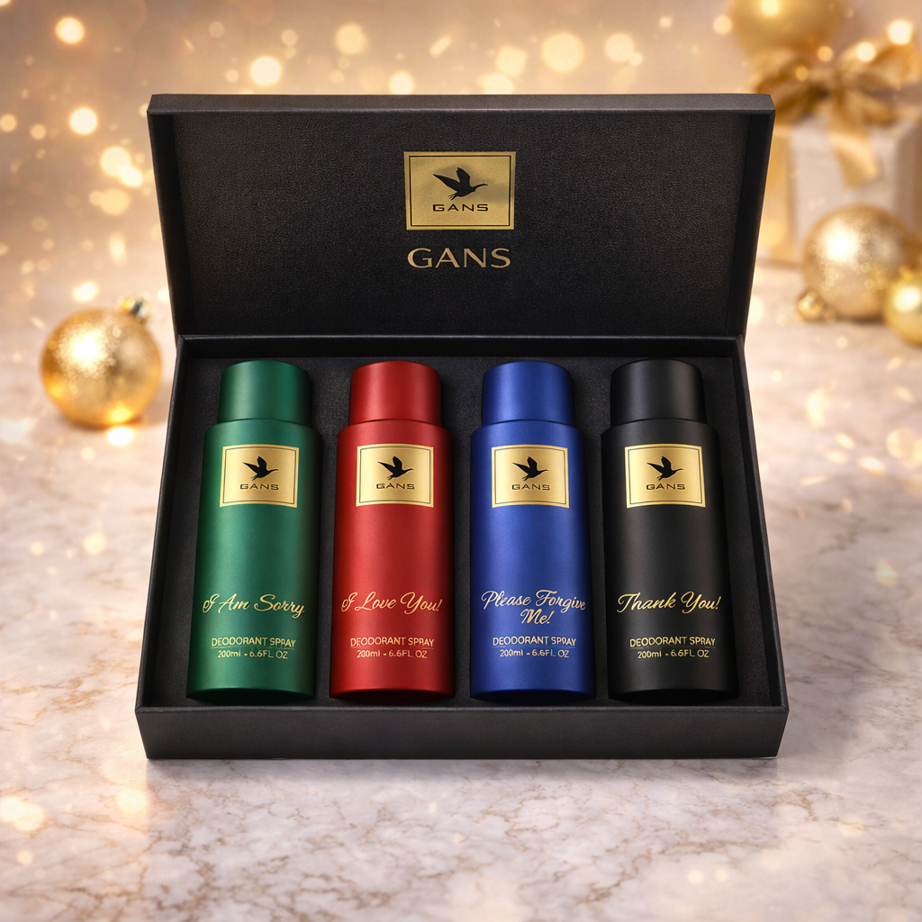 GANS Premium Deodorant Spray Combo Pack of 4 (200ml Each) | Long Lasting Freshness | Body Spray for Men & Women