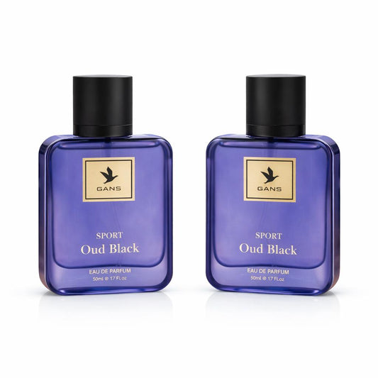 GANS Oud Black Eau De Parfum Pack of 2 for Unisex  (2x50 ML)| Rich Deep Oud Fragrance | Long-Lasting Premium Perfume